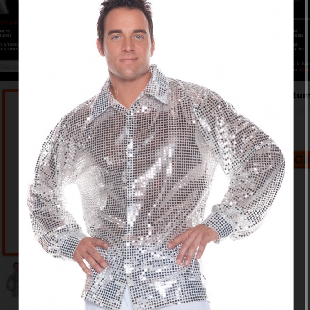 Men’s sequin collared shirt